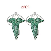 WYZCTTD 2PCS Elven Green Pins Tree Maple Leaf Enamel Brooch for Women Men Cloak Clasp Green 2.5 inches