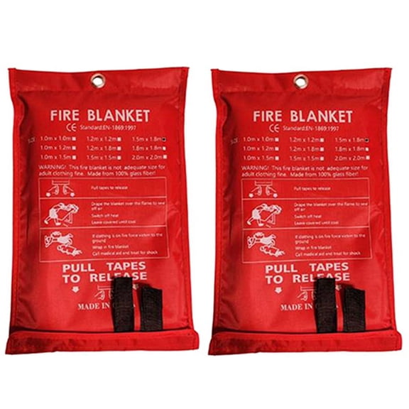 2PCS Emergency Fire Blanket, (59Inch X 59Inch)