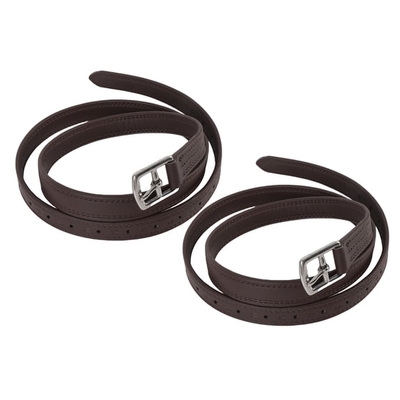 2PCS Equestrian Saddle Stirrup Straps, Microfiber Horse Riding Stirrup Leathers with Stainless Steel Buckles, Dark Brown, 28 inch