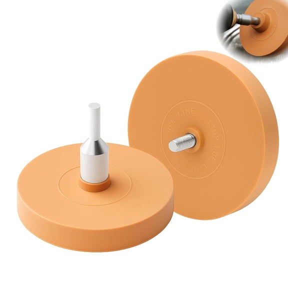 2PCS Eraser Wheel, for Drill with Adapter, Vinyl Sticker Remover Wheel and Adhesive Removal Tool for Car Paint, Glass and Metal Surfaces, Safe Pin Stripe and Emblem Removal Without Damage