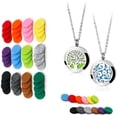 thumbnail image 1 of 2PCS Essential Oil Diffuser Necklaces (Tree of Life & Cloud) + 48PCS 17mm Replacement Felt Pads, 1 of 5