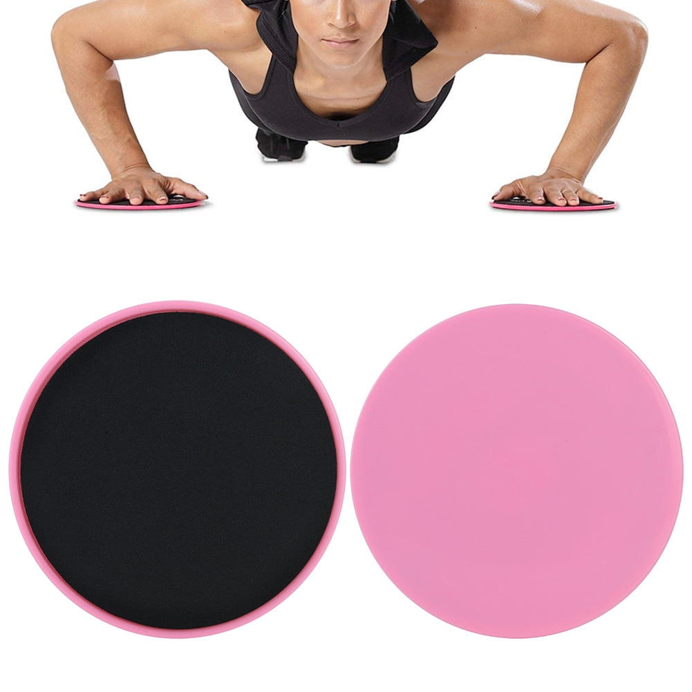 2PCS Exercise Sliding Gliding Disc Fitness Core Slider Sport Full Body  Workout (pink)