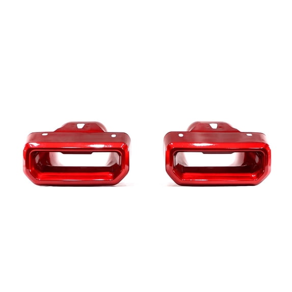 2PCS Exhaust Bezels Red Fit For 2019 - 2023 Chevy Silverado GMC Sierra 1500