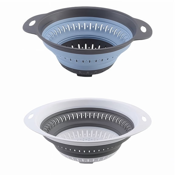 2PCS Expandable Collapsible Silicone Strainer Basket for Kitchen Fruit Veggies