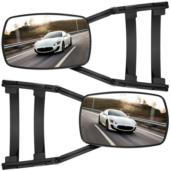 2PCS Extension Towing Mirror Universal Clamp-on Trailer Mirror Car Side Mirror