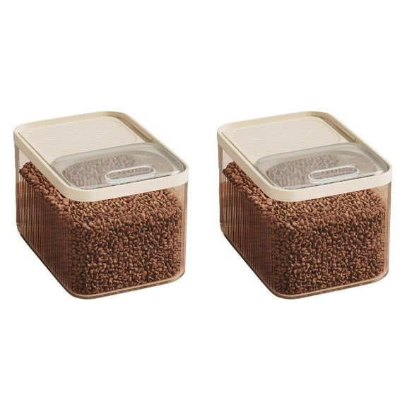 2PCS Extra Large Pet Food Storage Container - Airtight Dry Food Bin with Freshness Seal for Dog & Cat Kibble - Durable Pet Food Organizer for Bulk Storage