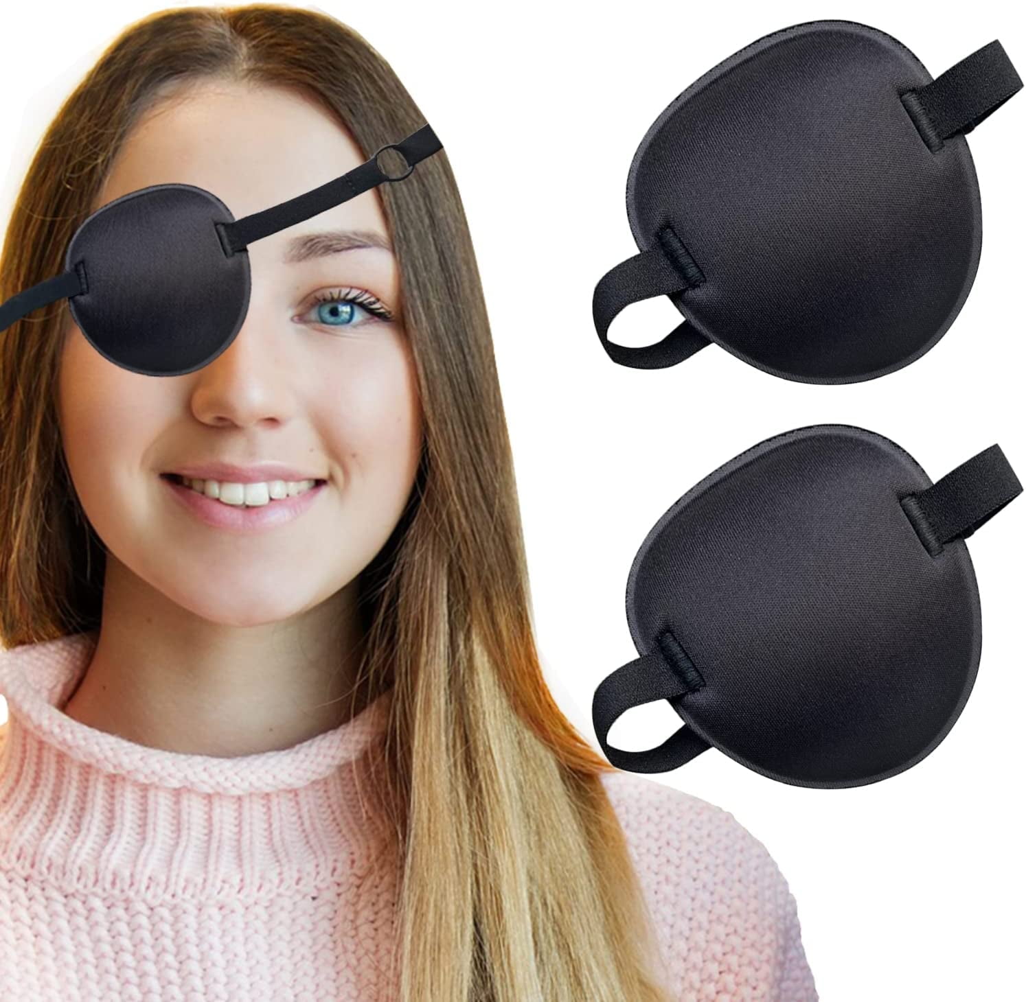 E M L I M N Y 2 Pack Soft Adjustable Eye Patches for Lazy