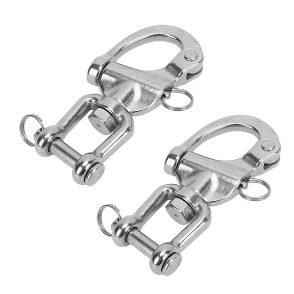 2PCS Eye Swivel Snap Shackle 316 Stainless Steel Heavy Duty Swivel Clevis Shackle 5 Inches / 12.7 cm Quick Release Boat Shackles Marine Sailboat Rigging Hardware Accessories