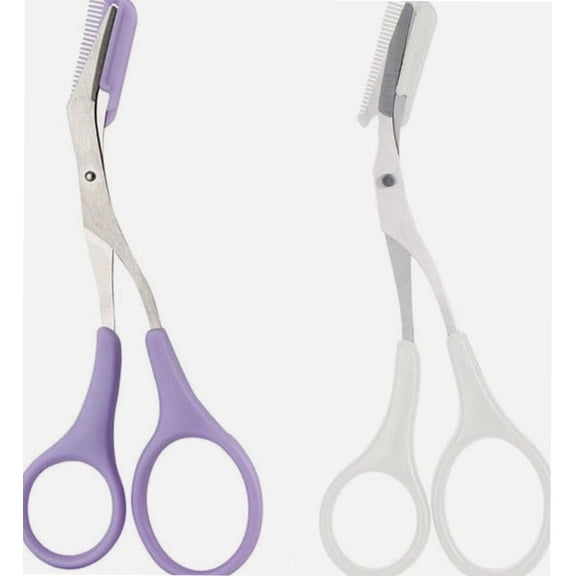 2PCS Eyebrow Grooming Trime Scissors with Plastic Comb Replacement(Detachable) Eyebrow Trimmer Shear Scissor Eyelash Hair Removal Shaper Shaping Tool