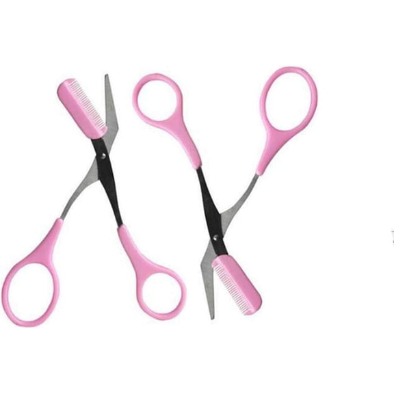 2PCS Eyebrow Trimmer Scissors with Comb Professional Precision Trimmer Eyebrow Eyelash Hair Remover Cut Scissors Beauty Tool for Lady Woman Men Hair Removal Grooming Shaping
