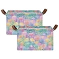 2PCS Fabric Storage Baskets with Iron Frame Foldable Storage Bins with ...