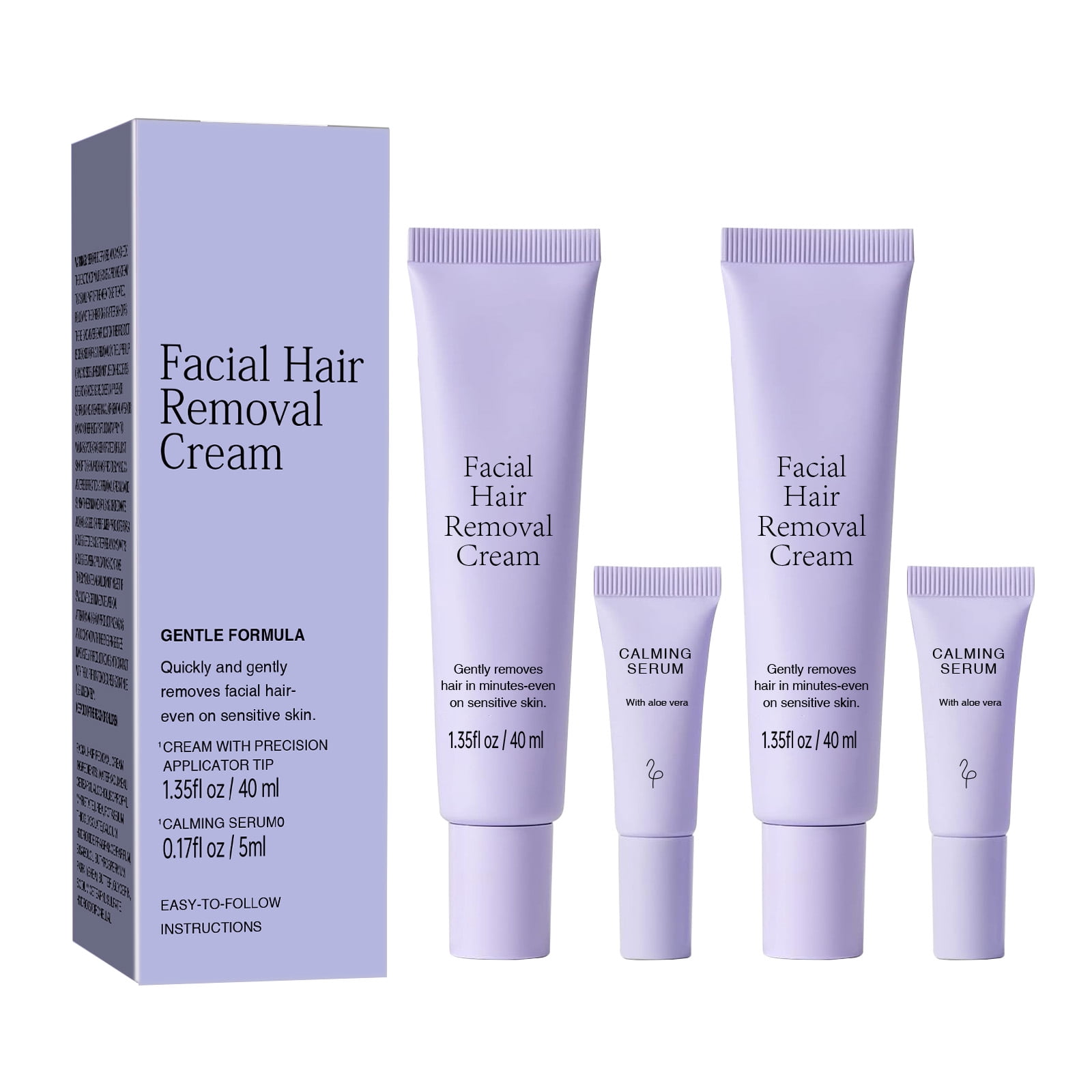 2PCS Facial Hair Removal Cream And Serum Essence, Sensitive For Smooth ...