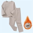thumbnail image 1 of 2PCS Fall Girl Clothes Set New Children's Solid Color Round Neck Long Sleeved Shirt with Elastic Waist Long Pants Home Suit Set Style B-39 Gray 4 Years, 1 of 7