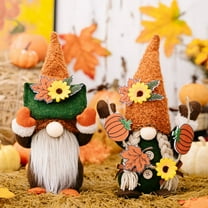2PCS Fall Gnomes Autumn Decorations for Home, Thanksgiving Gnomes Plush Handmade Scandinavian Farmhouse Fall Tiered Tray Decor Gnome Festival Home Decor Table Ornament Gifts