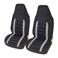 thumbnail image 1 of 2PCS Fashion Style High Back Bucket Gray Car Interior Front Seat Protector Cover, 1 of 5