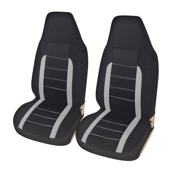 2PCS Fashion Style High Back Bucket Gray Car Interior Front Seat Protector Cover