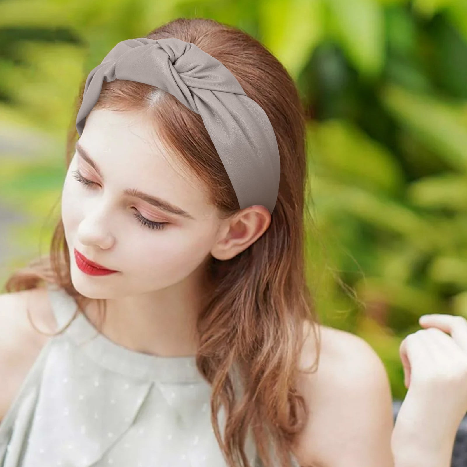 2PCS Fashion Women Sweet Solid Tie Hairband Hairpin Hair Head Hoop