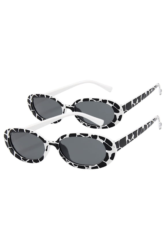 2PCS Fashionable Print Sunglasses Women Sunglasses Lightweight Sunglasses for Party Cosplay Halloween Unique Decorative Sun Glasses