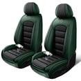 thumbnail image 1 of 2PCS Faux Leather Full Coverage Car Seat Protectors Fit for Chevy 99% Car Models,Waterproof Automotive Seat Cover for Cars(Black/Green), 1 of 6