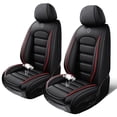 thumbnail image 1 of 2PCS Faux Leather Full Coverage Car Seat Protectors Fit for Chevy 99% Car Models,Waterproof Automotive Seat Cover for Cars(Black/Red), 1 of 7