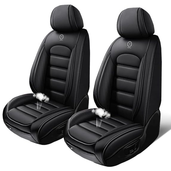 2PCS Faux Leather Full Coverage Car Seat Protectors Fit for Chevy 99% Car Models,Waterproof Automotive Seat Cover for Cars(Black)