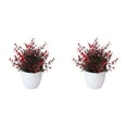 thumbnail image 1 of 2PCS Faux Potted Plants Artificial Greenery,Realistic Mini Fake Plants with Flowers for Home Office Desk Decor,Small Indoor Tabletop Decorations for Bathroom,Farmhouse,Shelf Centerpiece, 1 of 6