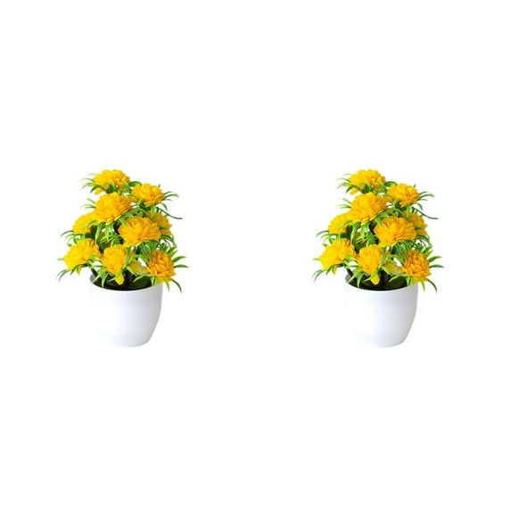 2PCS Potted Artificial Greenery,Realistic Mini with Flowers for Home Office Desk Decor,Small Indoor Tabletop Decorations for Bathroom,Farmhouse,Shelf Centerpiece