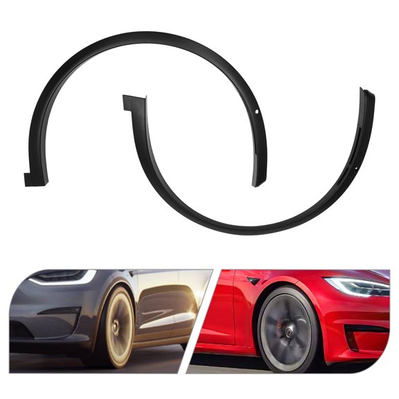 2PCS Fender Flare ABS Front L&R Wheel Eyebrow Arch Trim Fenders for Tesla Model X 2016-2021