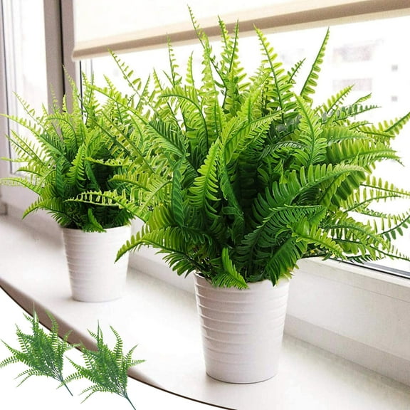 2PCS Fern Persian Greenery Realistic Green Leaves Wall Decoration Water For Home