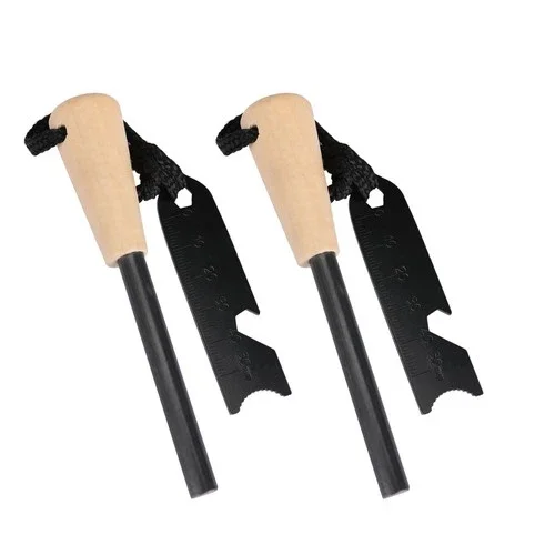 2PCS Ferrocerium Rod Flint Fire Starter Tool Kits Survival Camping 2.4" Rod