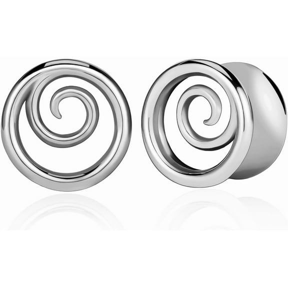2PCS Fine Cool Spiral Ear Gauges Plugs and Tunnels Hypoallergenic 316 Stainless Steel Earrings Expander Stretcher Piercing Body Jewelry[p018]
