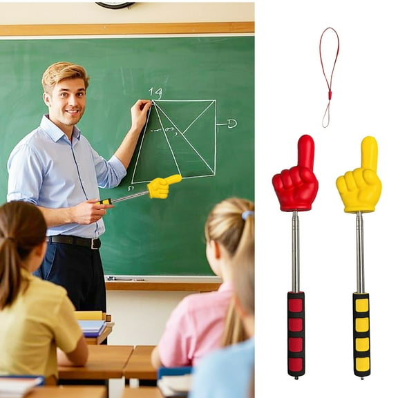 2PCS Finger Pointer Stick, 2025 New Telescopic Finger Reading Stick, Stainless Steel Telescopic Pointer,Durable Telescopic Stick,Retractable Pointing Stick for Teachers' Classroom Auxiliary Tools