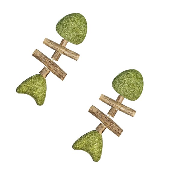 2PCS Fishbone Cat With For Indoor Cats Interactive Teething And Teeth Cleaning Cat Chew 16X6.5Cm Utility