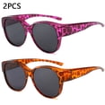 thumbnail image 1 of 2PCS Fit Over Glasses Sunglasses for Women Men, Oversized Cat Eye Sunglasses Polarized 100% UV400 Protection, 1 of 11