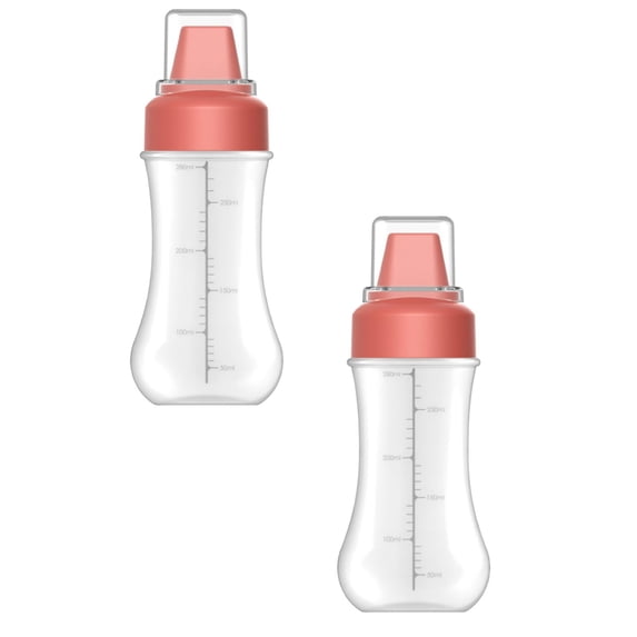 2PCS Five Holes Condiment Bottle,Refillable Squeeze Bottle,Leak Proof Condiment Dispenser with Sealed Cap for Ketchup,Oil,Salad Dressing,10oz Airtight Kitchen Dispensing Bottle for Home & Kitchen