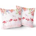 thumbnail image 1 of 2PCS Flamingo Throw Pillow Covers Decorative Tropical Leaves Flowers Bird Pattern Cushion Covers for Patio Sofa Couch Summer Holiday Home Decoration,18 X 18 Inch, 1 of 1