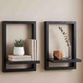 thumbnail image 1 of 2PCS Floating Shelves for Wall, Decorative Wall Shelves Black, Plants Shelf Framed, Square Wall Decor, Art Sconces Artificial Vases Hanging Storage Shelf for Bathroom Living Room Modern Elegant, 1 of 7