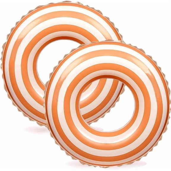 2PCS Floats for Adults Rings Striped Pool Float Large Swim Ring for Adults,35 Inch Classic Striped Teens Adult Inner Tubes Summer Beach Bachelorette Party