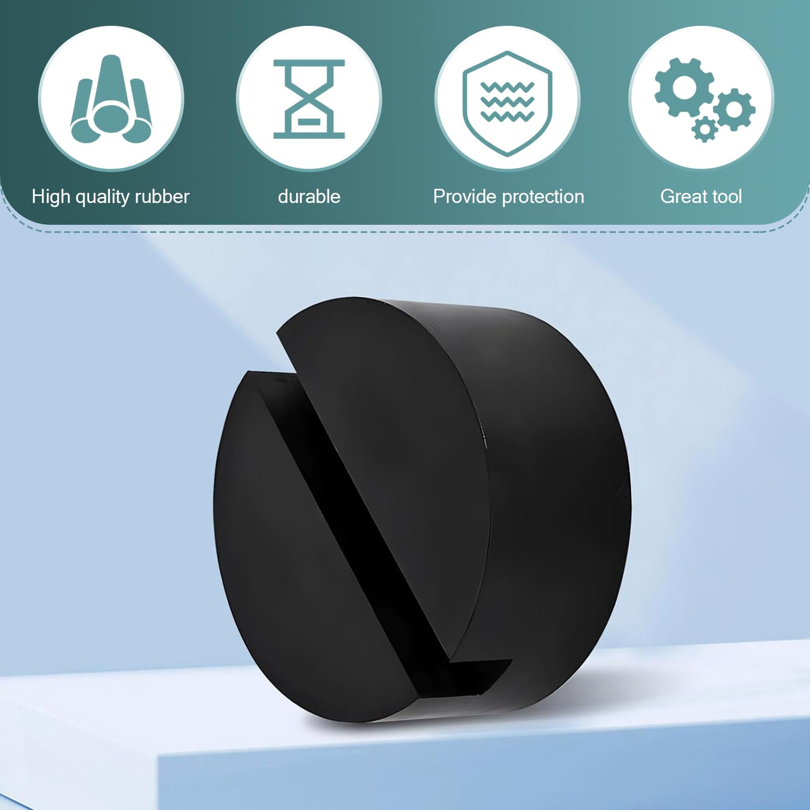 2PCS Universal Floor Jack Rubber Pad Adapter Pinch Car Truck Cross Frame Rail - Foto 4