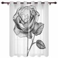 2PCS Flowers Watercolor Leaves Window Curtains for Living Room Bedroom