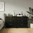 thumbnail image 1 of 2PCS Fluted Dresser with 3 Drawers Versatile Nightstand with Charging Station,Wide Chest of Modern Nightstand Cabinet for Bedroom,Living Room,Black, 1 of 8