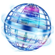 2PCS Flying Orb Ball Toy, 360  Rotating Hover Boomerang Ball with LED Light, Hand Controlled Mini Flying Orb, DIY Floating Spinner Ball, Outdoor Indoor Fun Gift for Age 6+ Kids and Adults, Blue