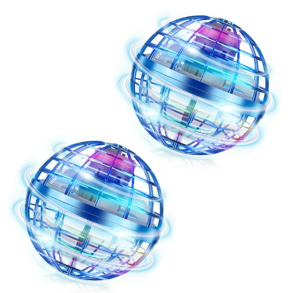 2PCS Flying Orb Ball Toys, 2025 Hover Boomerang Spinner Hand Controlled Mini Drone with Dazzling Lights, Floating Cosmic Globe,Cool Toys Gift for 6 7 8 9 10+ Year Old Boys Girls Teens Outdoor Indoor