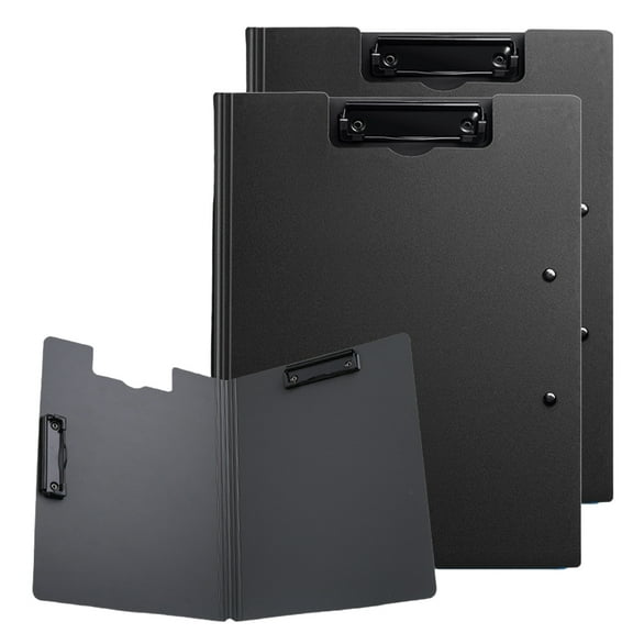 2PCS Foldable Clipboards A4 Binder File Folder with Horizontal and Vertical Double Metal Clips for Office, Medical Field, School, Job Interviews
