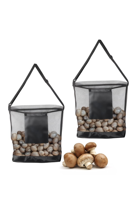 2PCS Foldable Net Cloth Fruit Harvesting Bags Spacious Outdoor Storage Sack