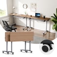 thumbnail image 1 of 2PCS Folding Conference Table with Wheels 47.2"L X15.7"W X29.5"H Maple Mobile Narrow Training Tables for Office, 1 of 9