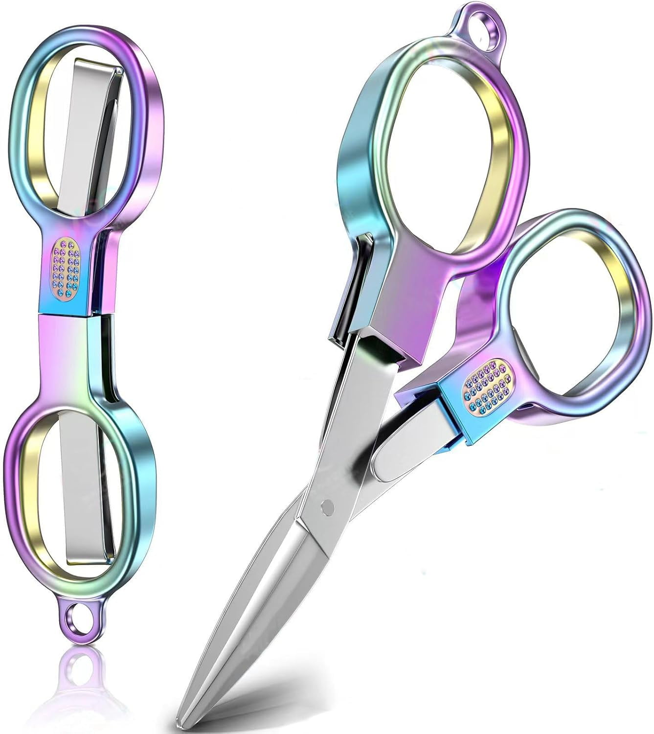 2PCS Folding Scissors, Stainless Steel Safety Portable Mini Travel ...