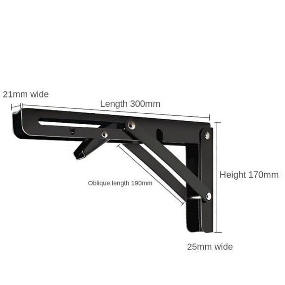 2PCS Folding Shelf Brackets - Heavy Duty Metal Collapsible Shelf Bracket for Bench Table, Shelf Hinge Wall Mounted Space