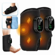 2PCS Foot Massager with Heat & Vibration, Cordless Ankle Brace Wrap Massager , 6 Temperature Settings, 3 Timer & Speed Levels, Adjustable Strap for Ankle Calf