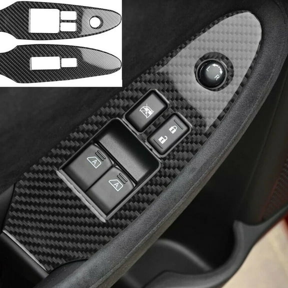 2PCS For Nissan 370Z 2009-20 Carbon Fiber Interior car door Lift Panel Trim